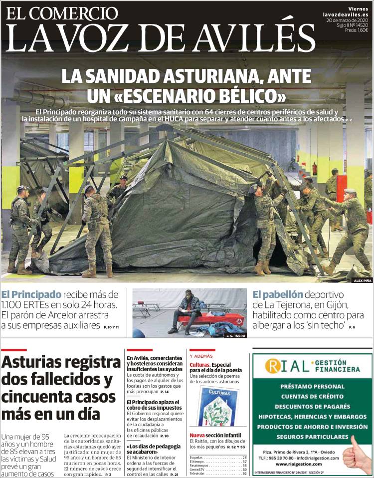 Portada de El Comercio - Avilés (Espa&ntilde;a)