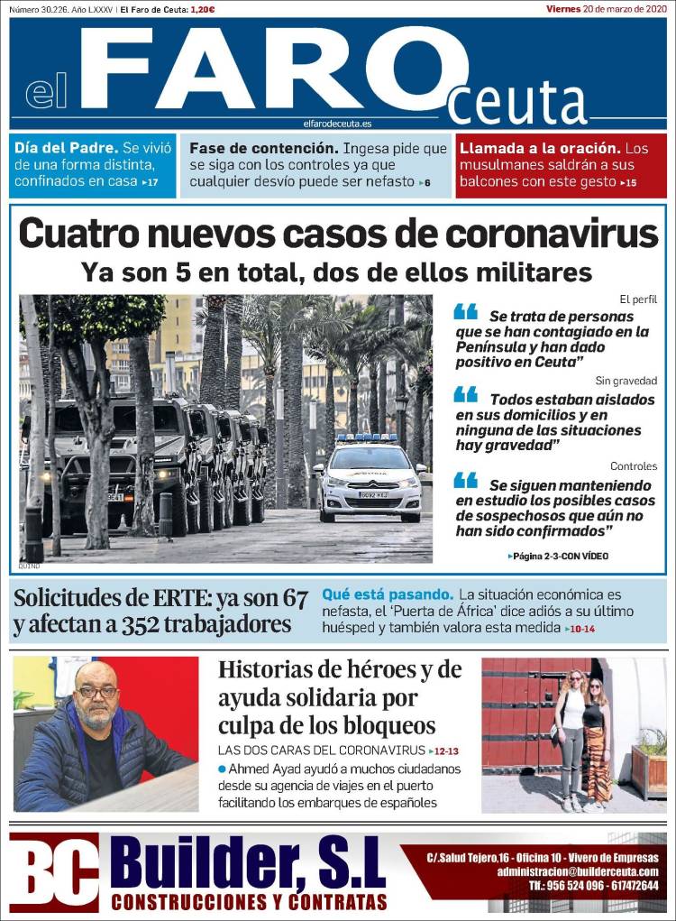 Portada de El Faro de Ceuta (Espa&ntilde;a)