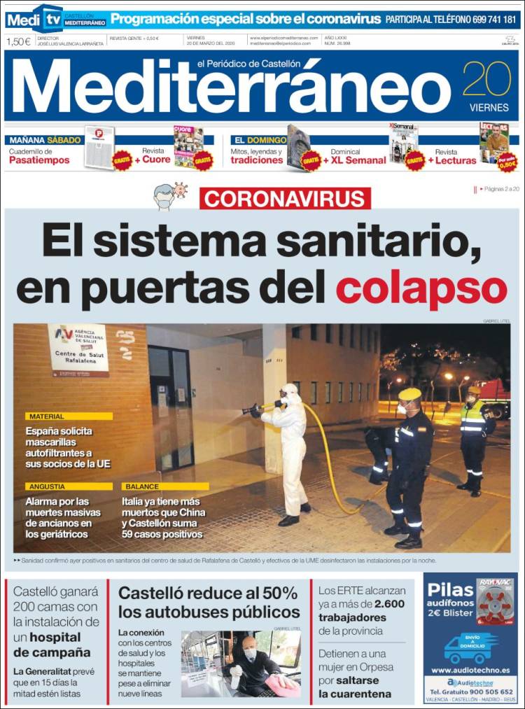 Portada de El Periódico Mediterraneo (Espa&ntilde;a)