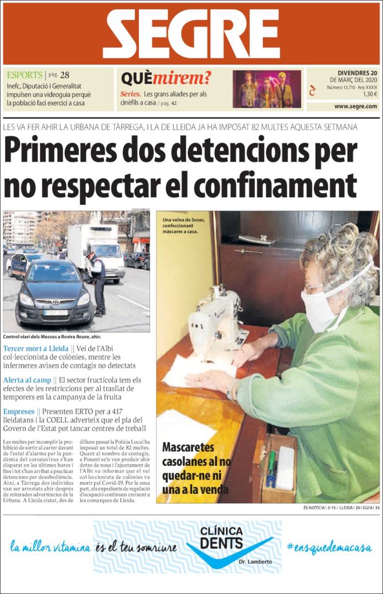 Portada de Segre (Espa&ntilde;a)