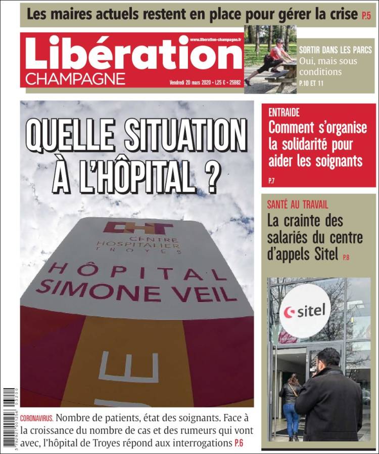 Portada de Libération Champagne (Francia)