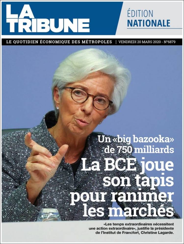 Portada de La Tribune (Francia)