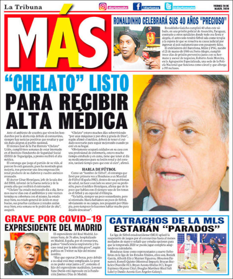 Portada de Diario Más (Honduras)