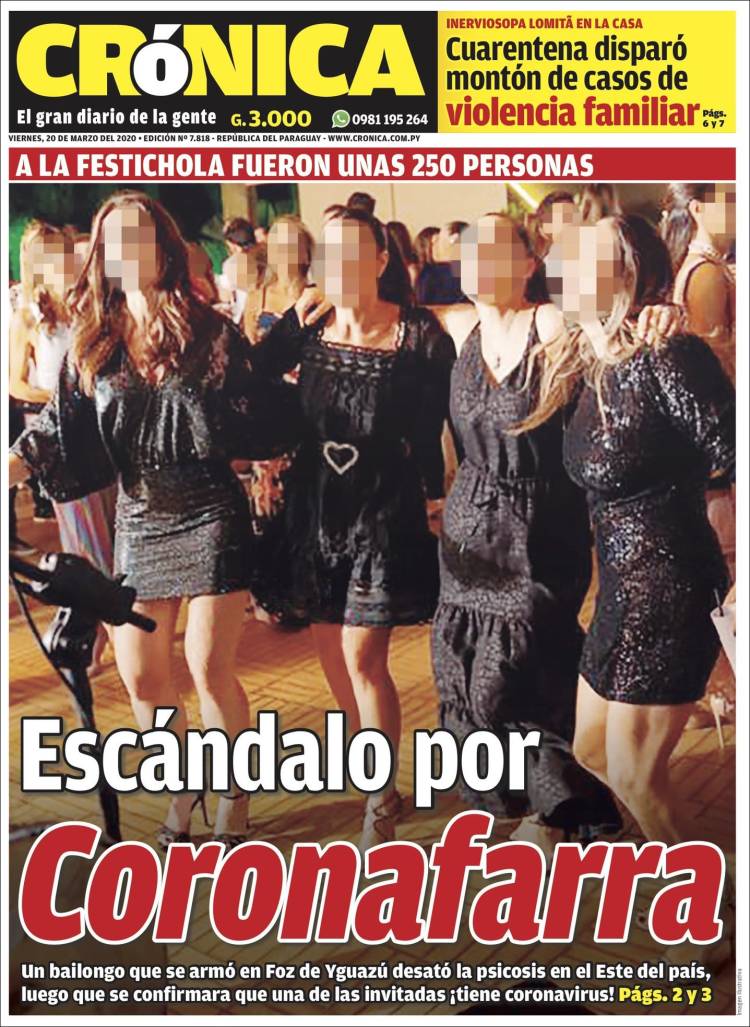 Portada de Diario Crónica (Paraguay)