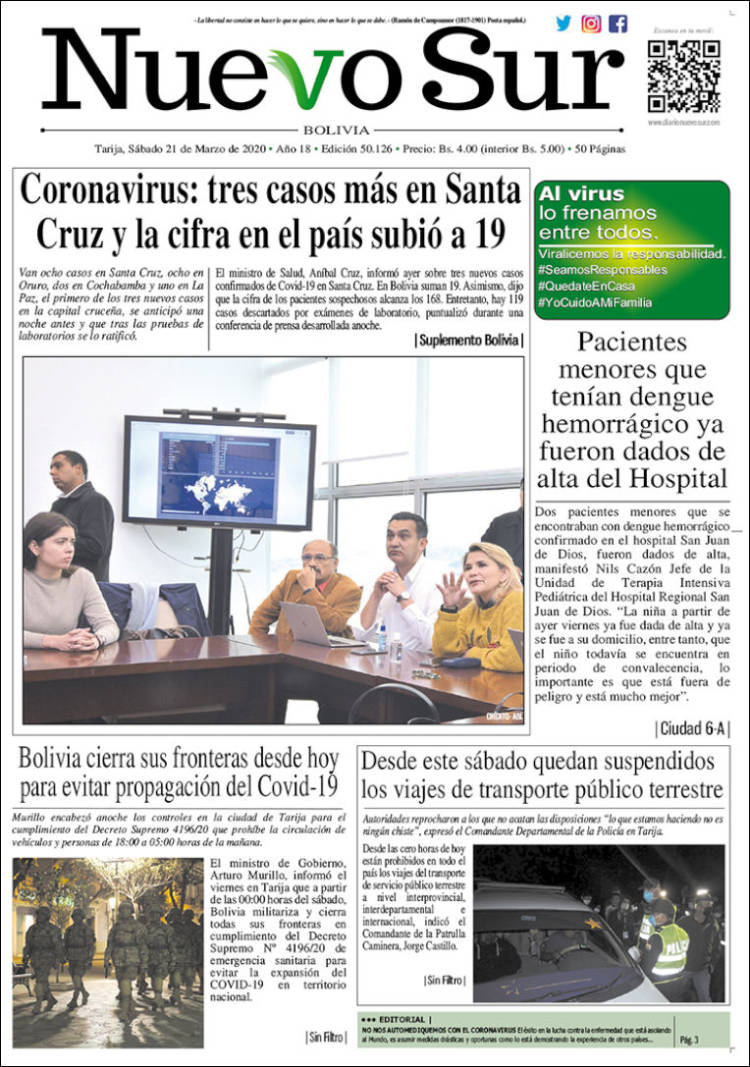 Portada de Nuevo Sur (Bolivia)