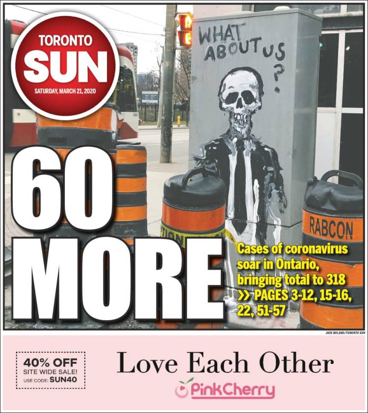 Portada de The Toronto Sun (Canadá)