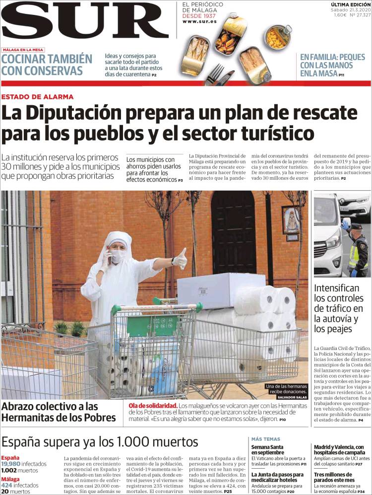 Portada de Diario el Sur (España)