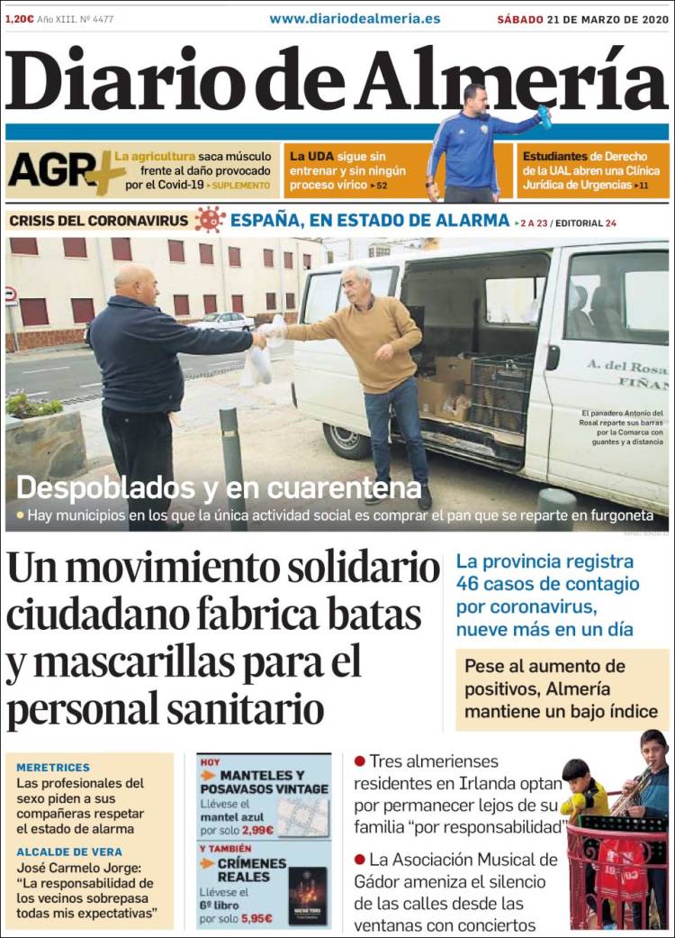 Portada de Diario de Almería (España)