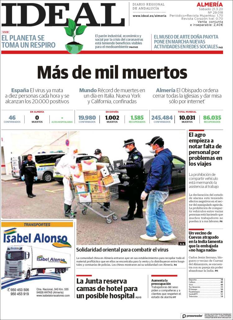 Portada de Ideal Almeria (España)