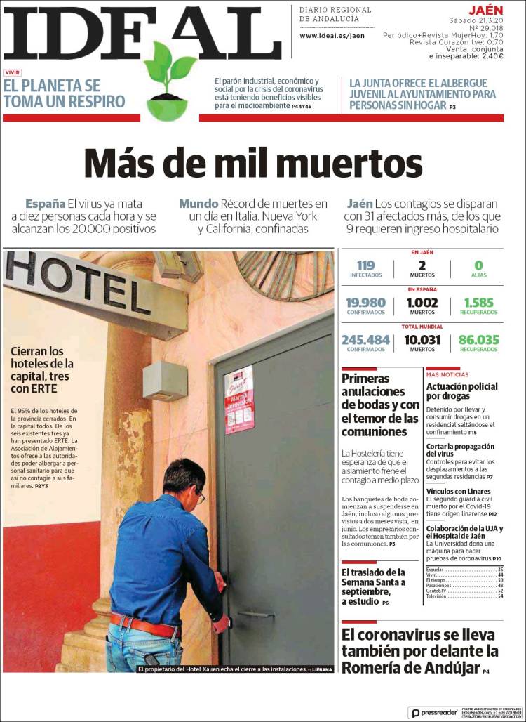 Portada de El Ideal de Jaén (España)