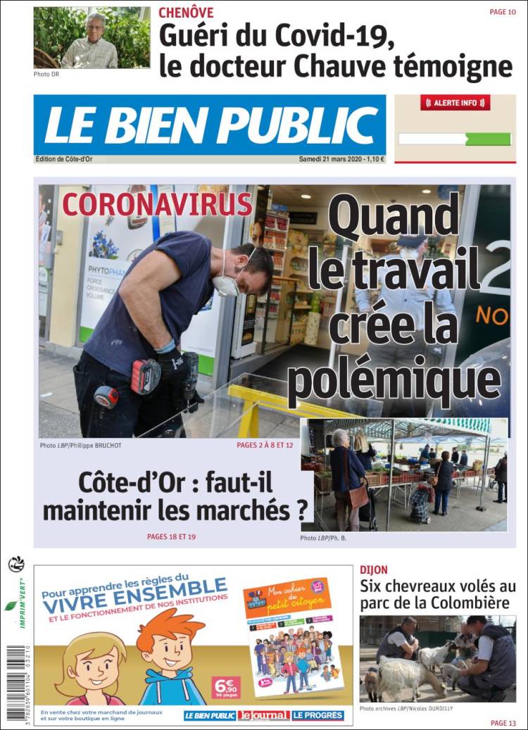 Portada de Le Bien Public (Francia)