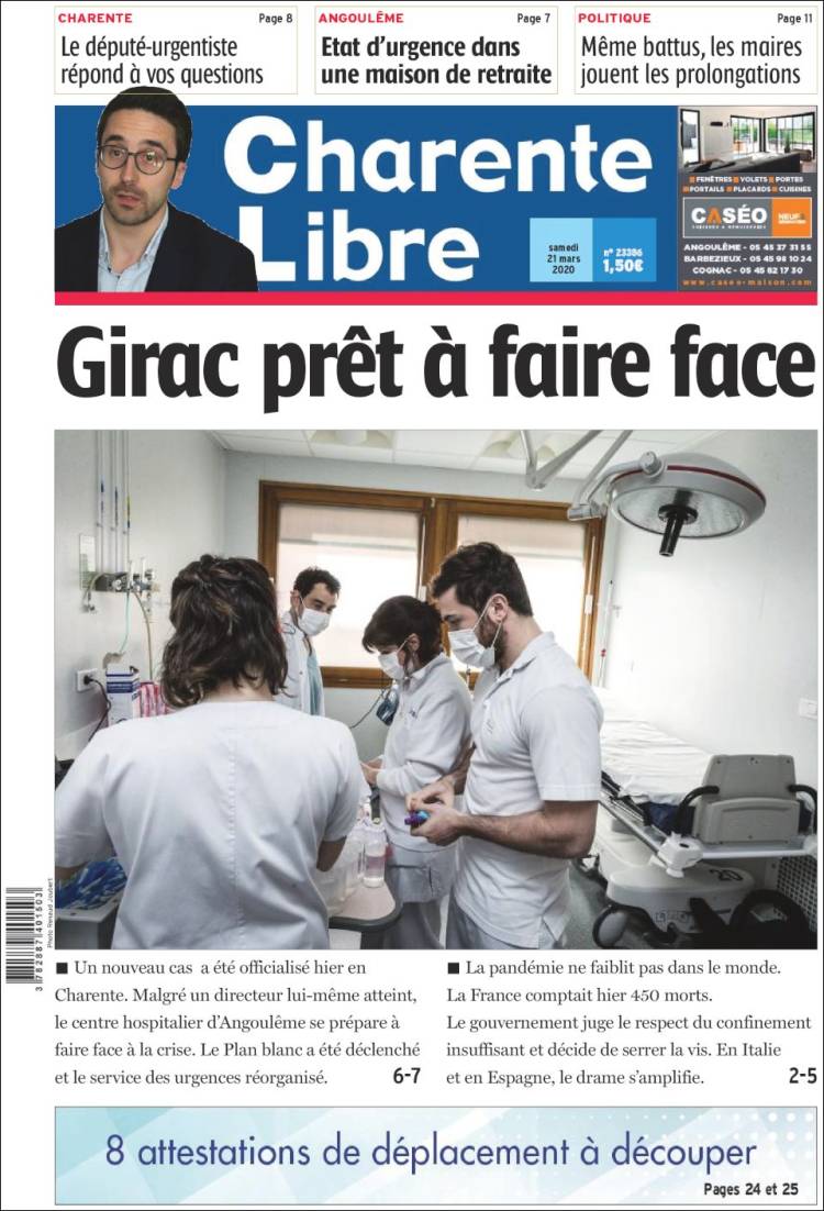 Portada de Charente Libre (Francia)