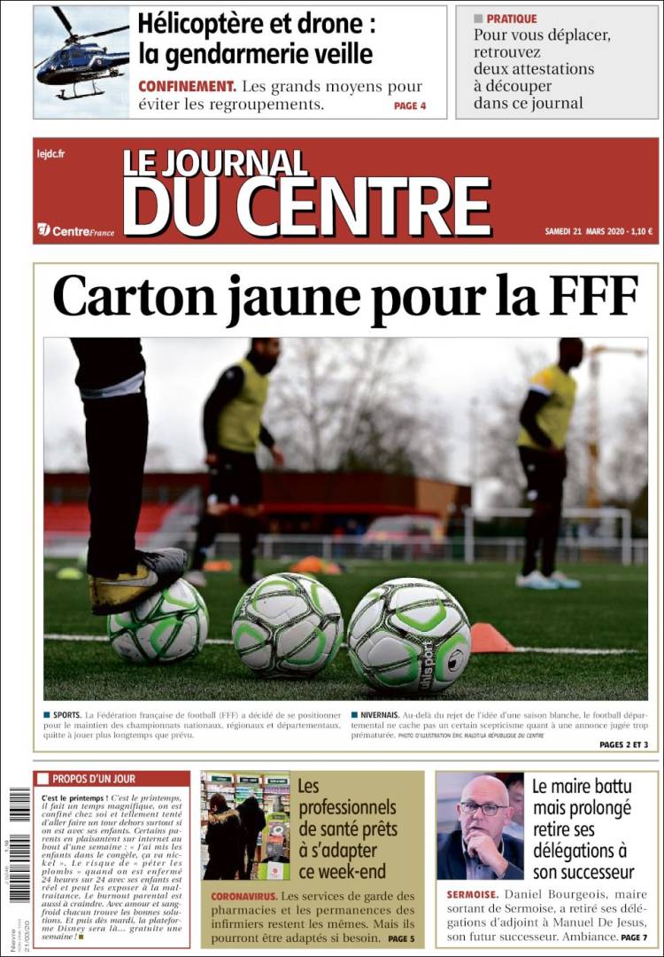Portada de Le Journal du Centre (Francia)