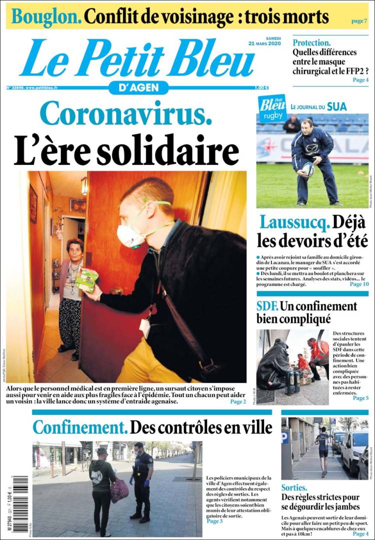 Portada de Le Petit Bleu (Francia)