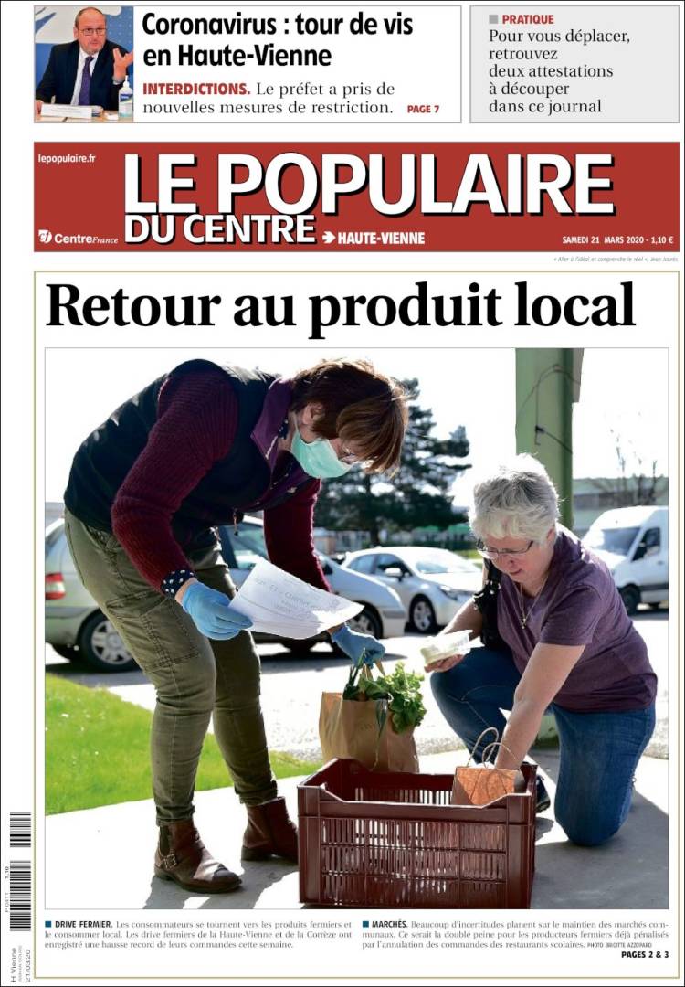 Portada de Le Populaire du Centre (Francia)