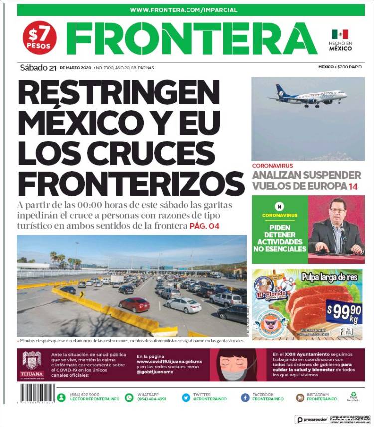 Portada de Frontera (México)