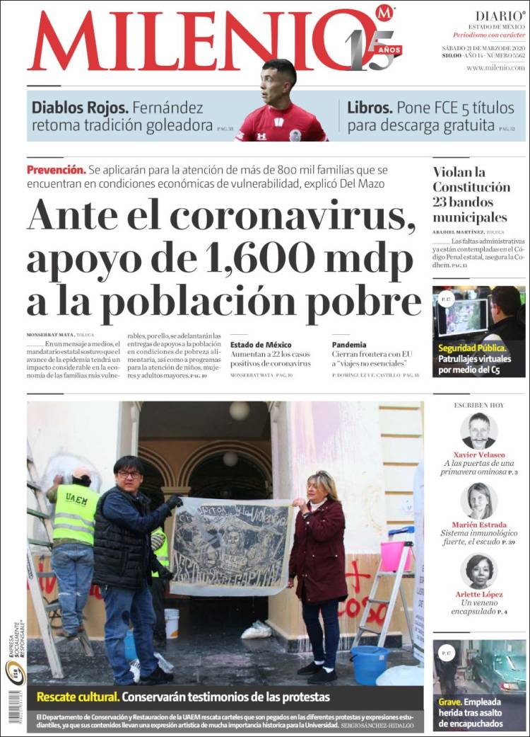 Portada de Milenio - Estado de México (México)