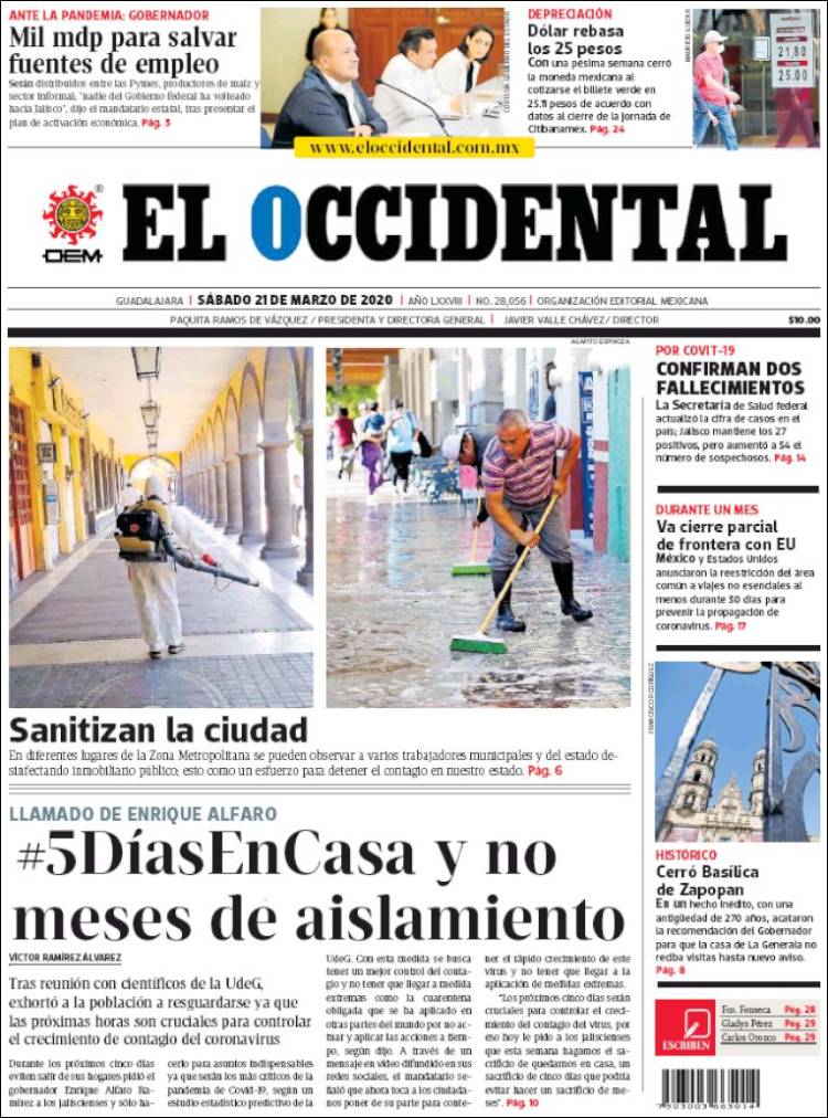 Portada de El Occidental (Mexico)