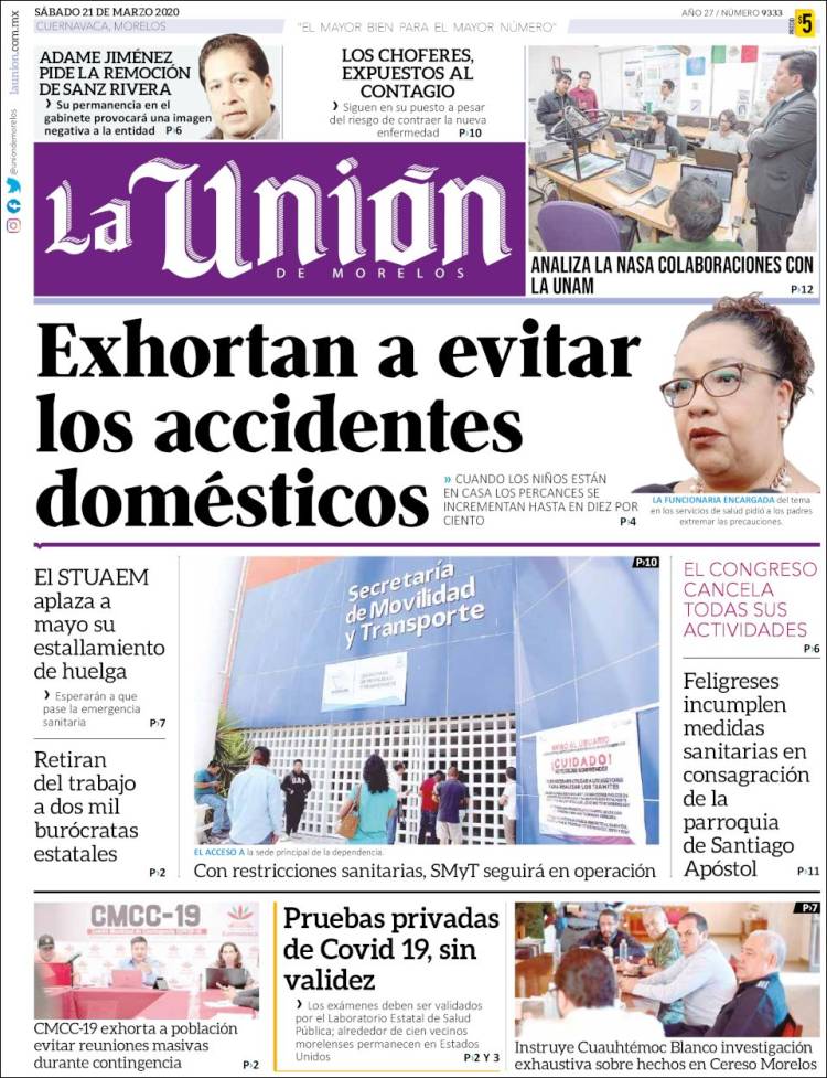 Portada de La Unión de Morelos (México)