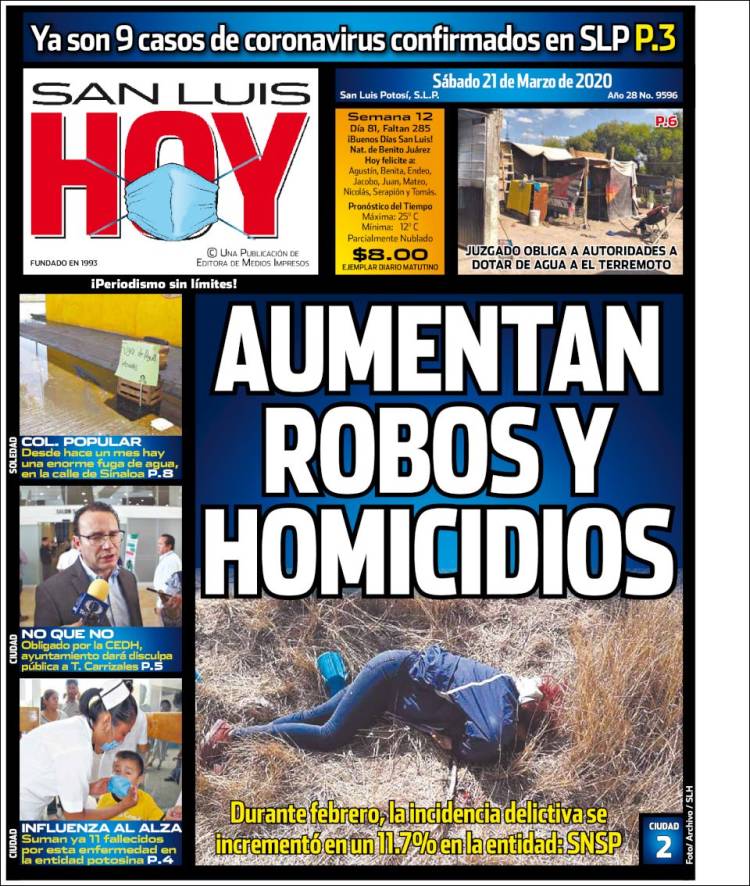 Portada de San Luis Hoy (México)