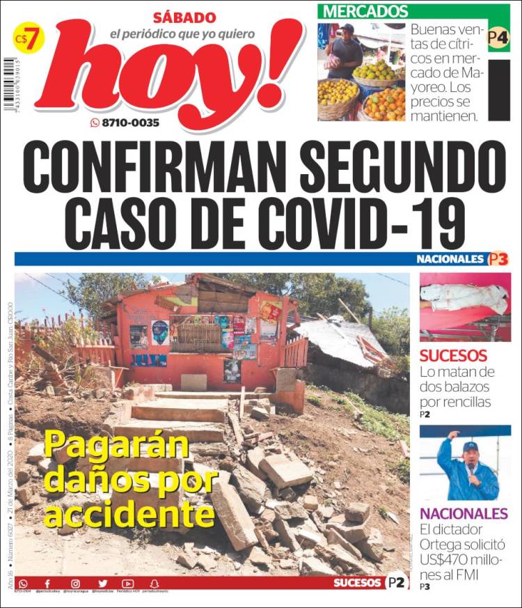 Portada de Hoy (Nicaragua)
