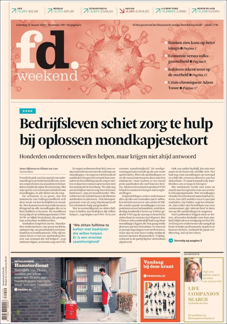 Portada de Het Financieele Dagblad (Pa&iacute;ses Bajos)
