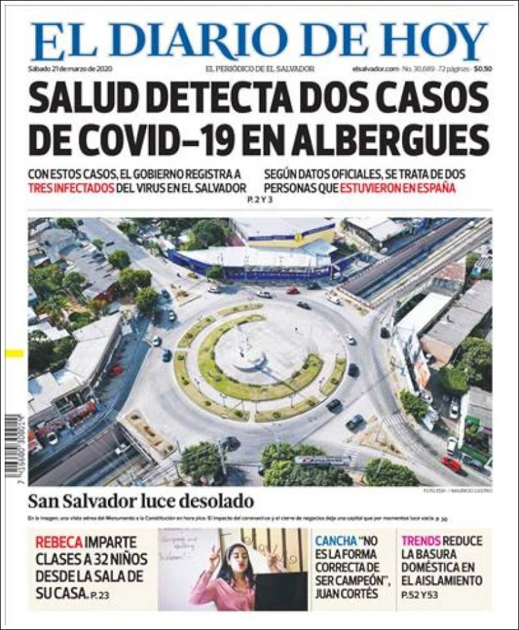 Portada de El Diario de Hoy (El Salvador)