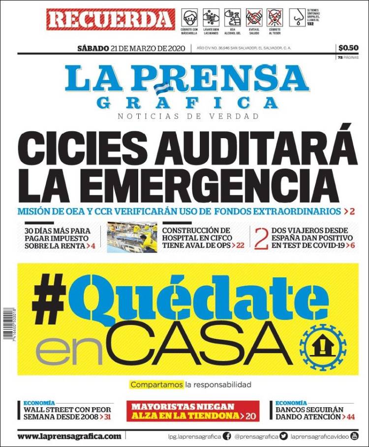 Portada de La Prensa Gráfica (El Salvador)