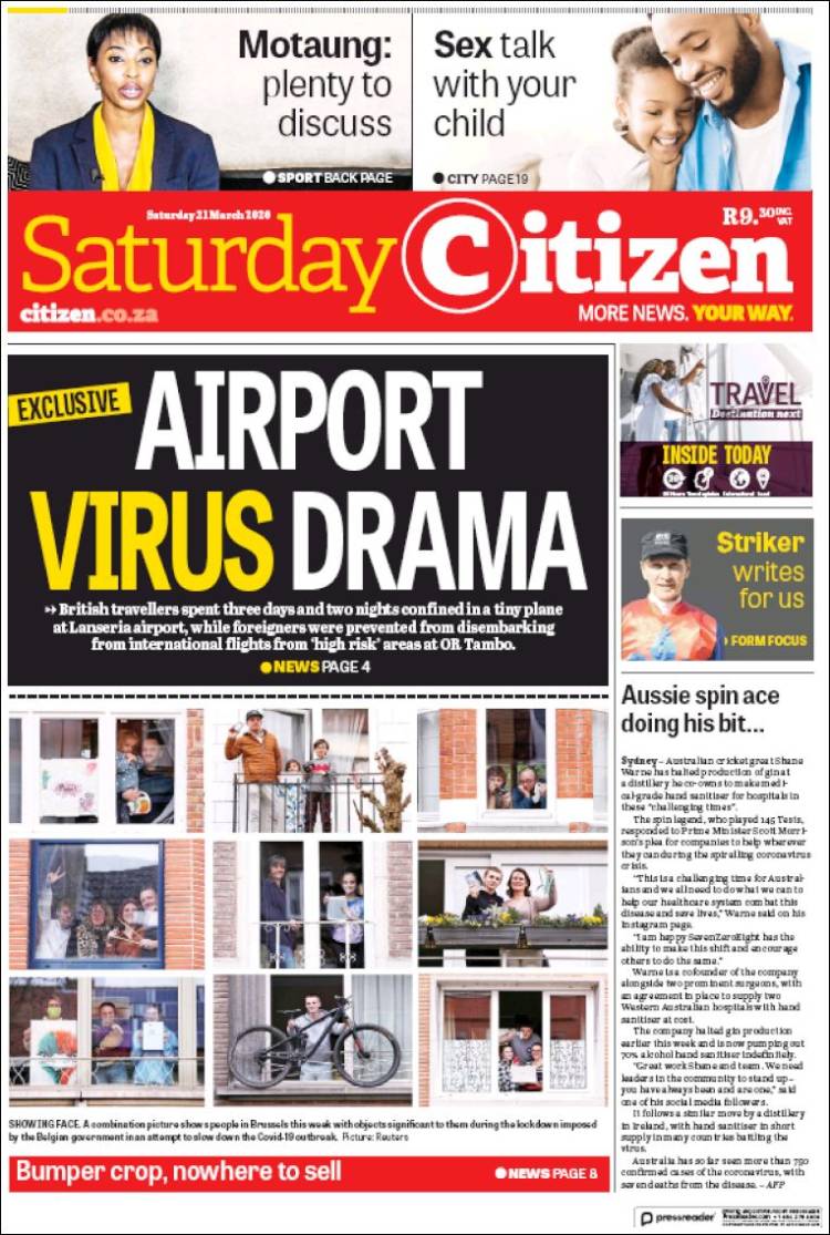 Portada de The Citizen (Sud&aacute;frica)