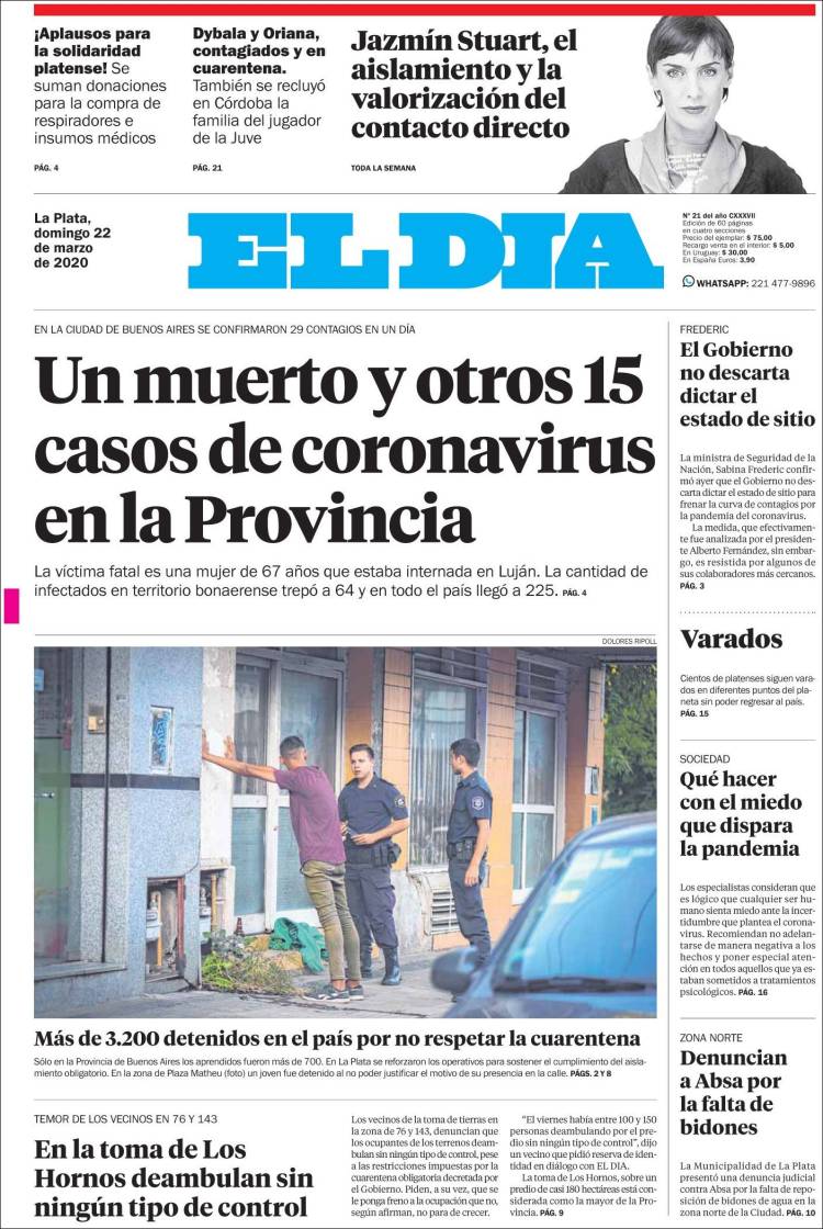 Portada de El Día de la Plata (Argentina)