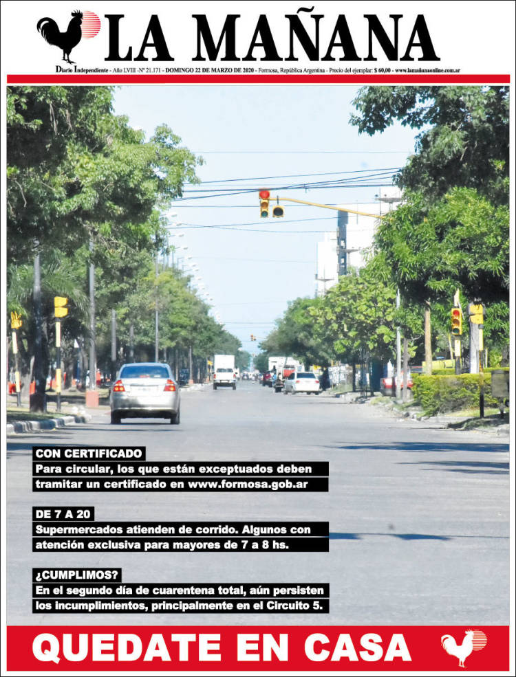 Portada de Diario La Mañana (Argentina)