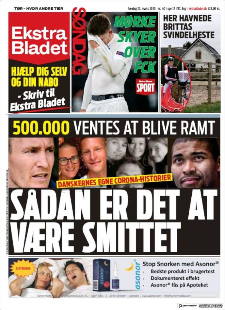 Portada de Ekstra Bladet (Dinamarca)