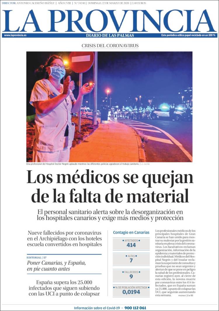 Portada de La Provincia (España)