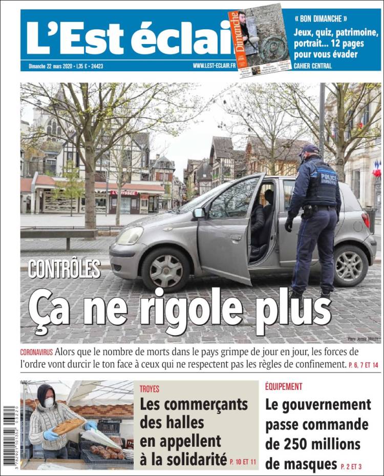 Portada de L'Est Eclair (Francia)