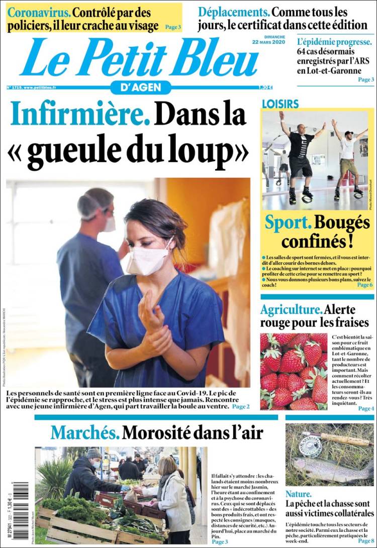 Portada de Le Petit Bleu (Francia)