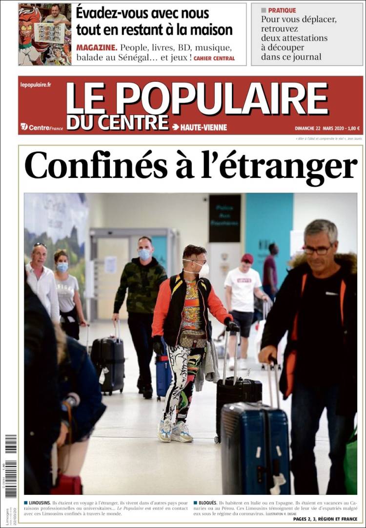 Portada de Le Populaire du Centre (Francia)