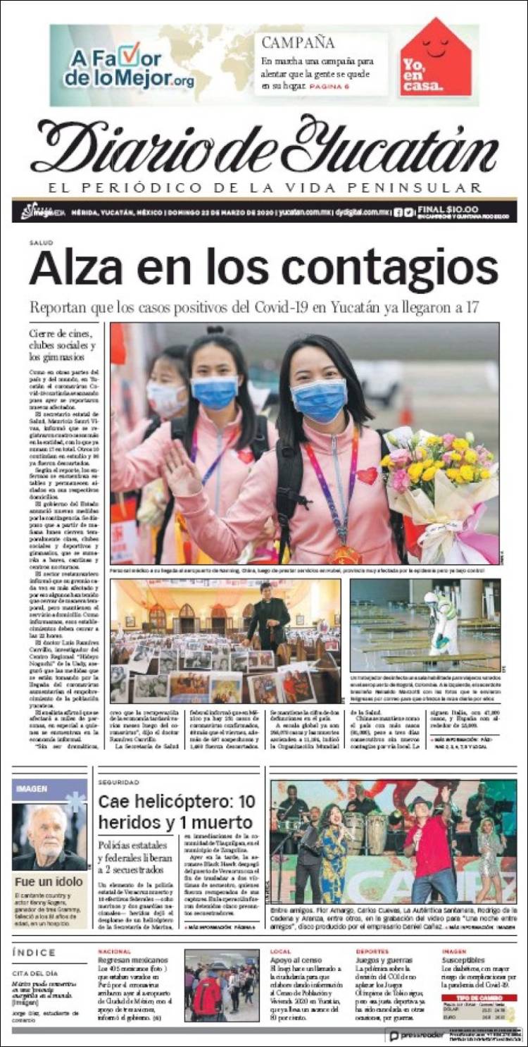 Portada de Diario de Yucatán (M&eacute;xico)