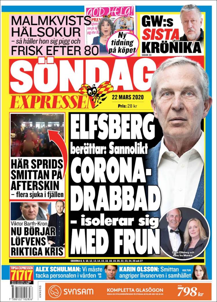 Portada de Expressen (Suecia)
