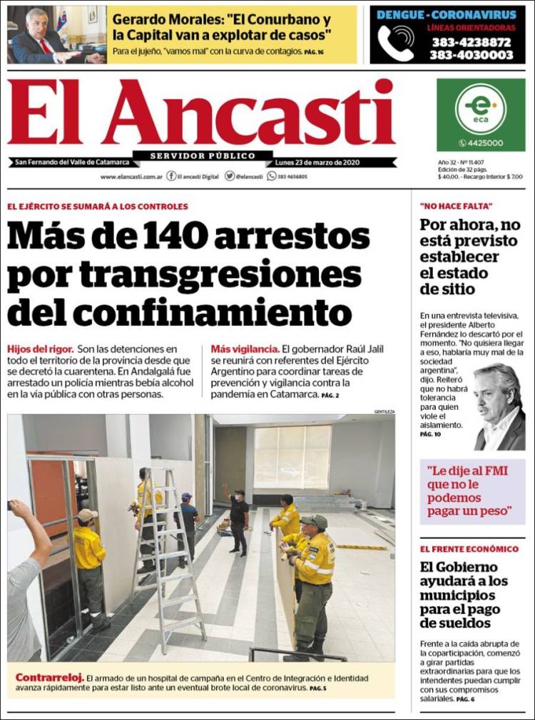 Portada de El Ancasti (Argentina)
