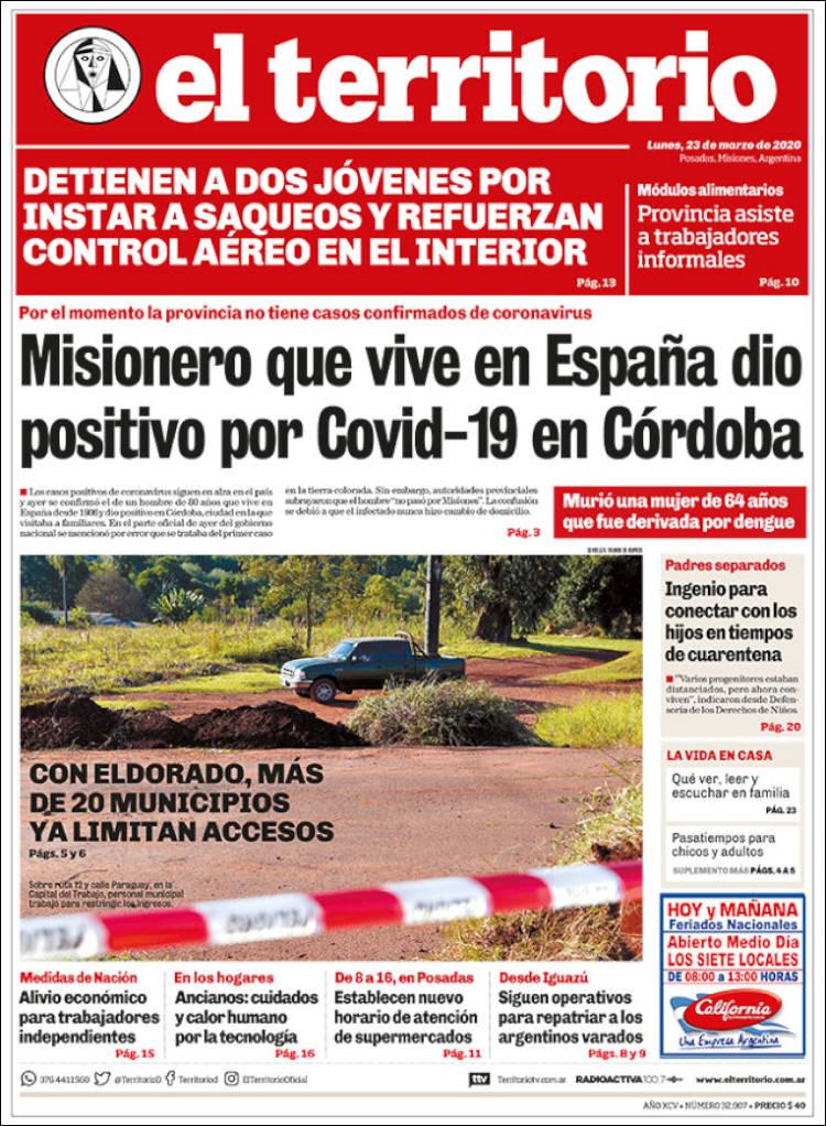 Portada de El Territorio (Argentina)