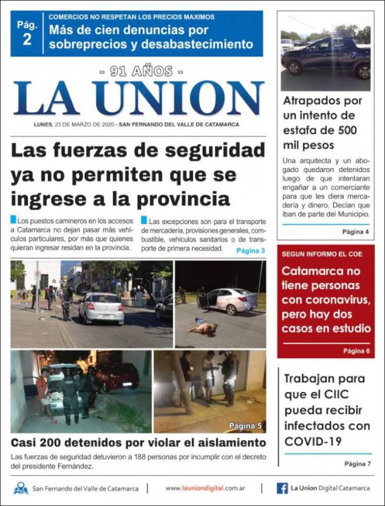 Portada de La Unión (Argentina)