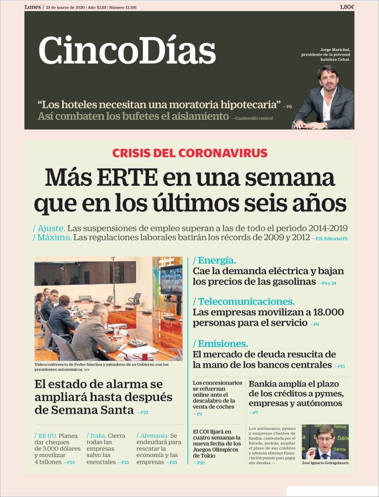 Portada de Cinco Días (Espa&ntilde;a)