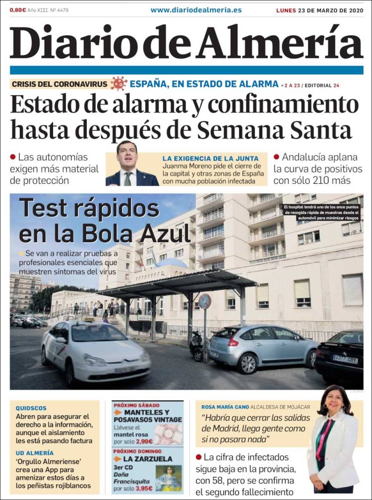 Portada de Diario de Almería (España)