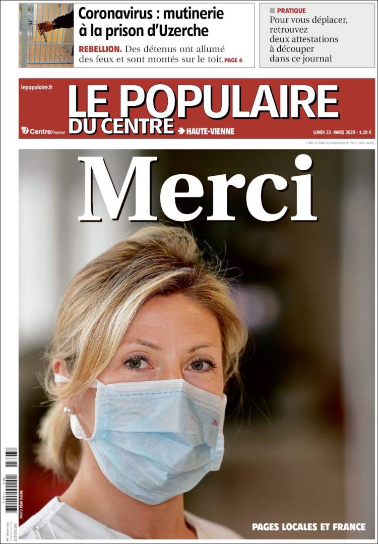 Portada de Le Populaire du Centre (Francia)