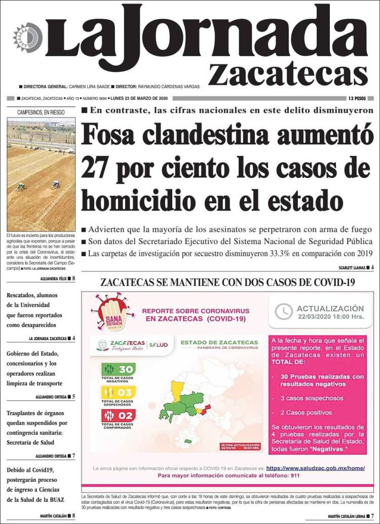 Portada de Jornada de Zacatecas (México)