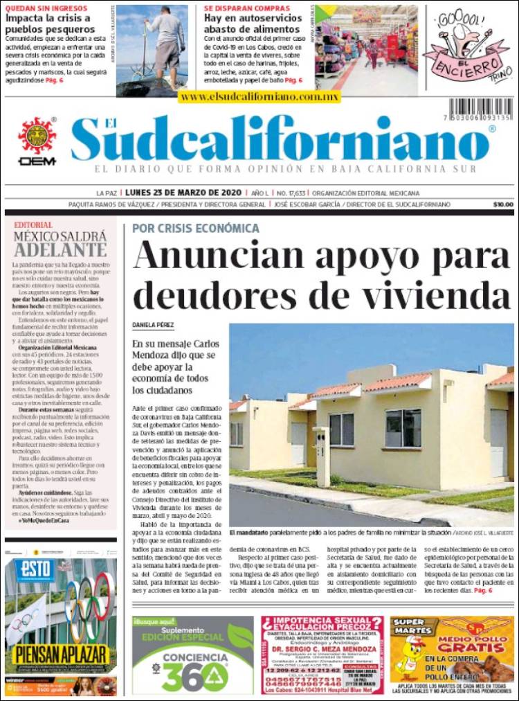 Portada de El Sudcaliforniano (México)