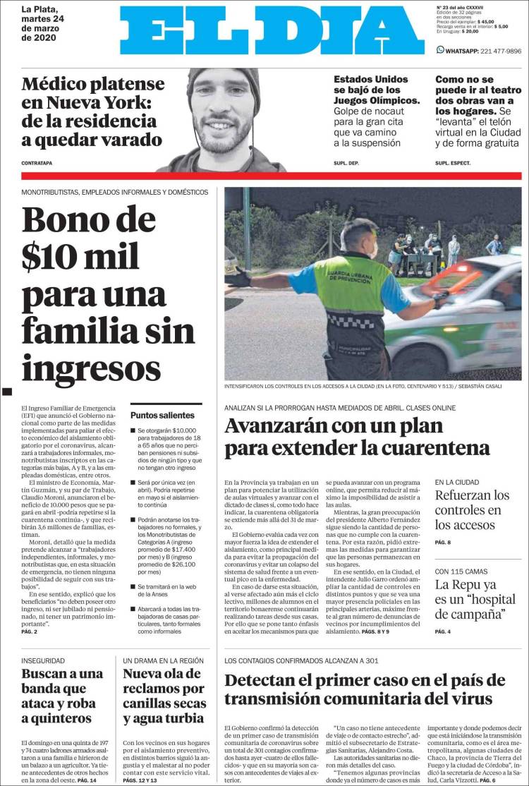 Portada de El Día de la Plata (Argentina)