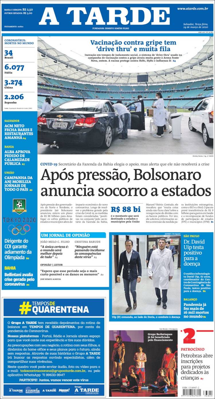Portada de Diário A Tarde (Brasil)