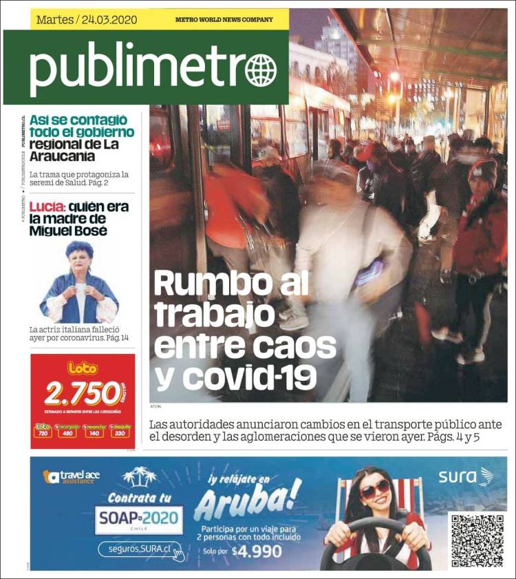 Portada de Publimetro (Chile)