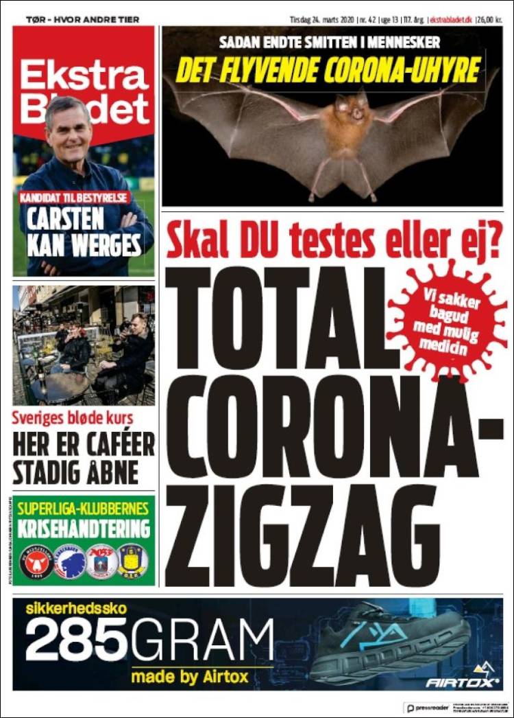 Portada de Ekstra Bladet (Dinamarca)